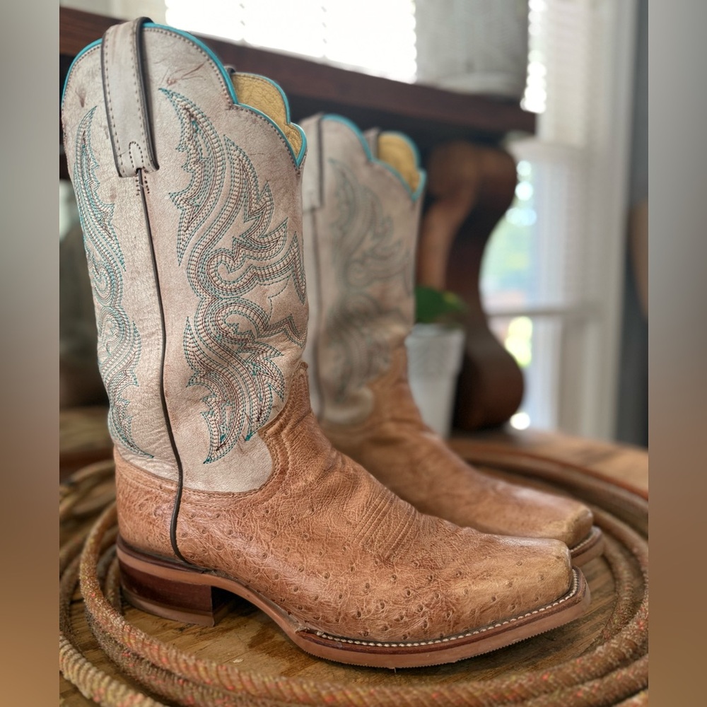 Justin Willa Genuine Ostrich Western Cowboy Boots | Women’s 11B | JE700
